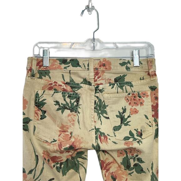Current Elliott Ivory Floral Straight Skinny Low Rise Stretch Jeans Size 25-0 - Picture 5 of 10